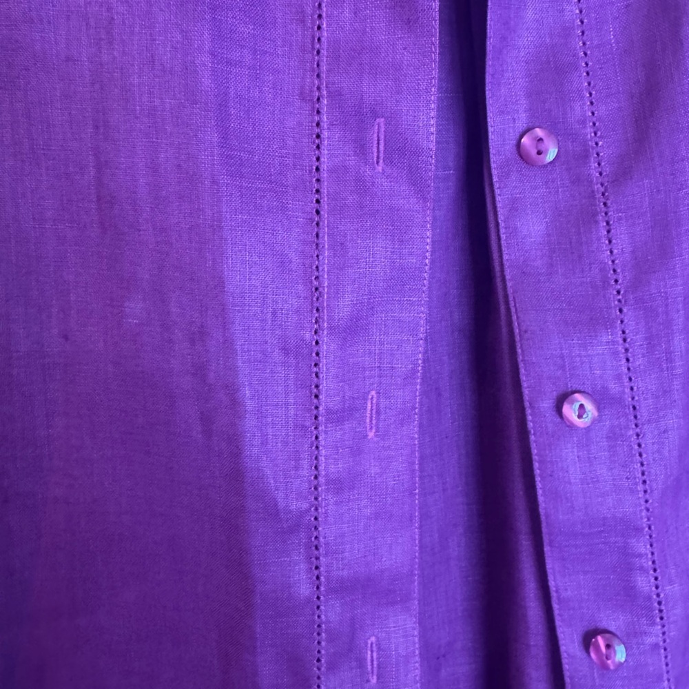 Westbound Vibrant Purple Long Sleeve Linen Shirt - Picture 5 of 10